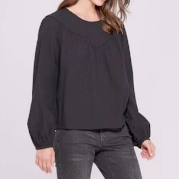 Universal Thread peasant top blouse black boho muslin 100% Cotton Plus size 2X - Picture 1 of 10